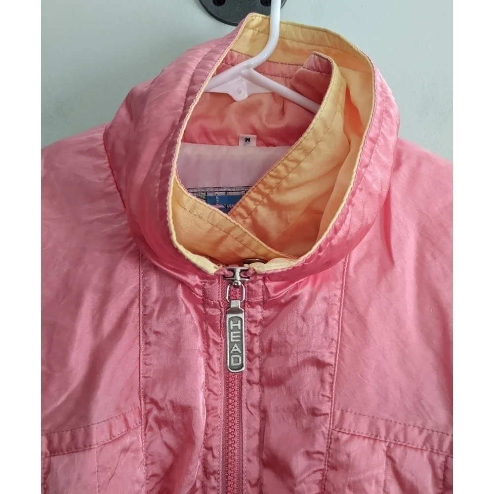 Vintage 80's Head Sportswear Pink Nylon Windbreaker Medium - Picture 3 of 9